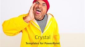  Presentation with rain - Colorful slide deck enhanced with middle-age-man-wearing-rain backdrop and a yellow colored foreground