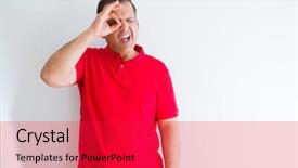  Presentation with red - PPT theme with middle age man wearing red background and a  colored foreground