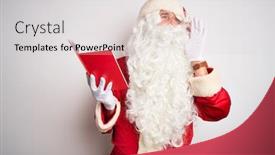  Presentation with santa - Slide deck with middle-age-man-wearing-santa background and a lemonade colored foreground