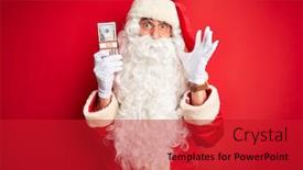  Presentation with victory - Cool new PPT layouts with middle-age-man-wearing-santa backdrop and a crimson colored foreground