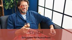  Presentation with television watching - Slides enhanced with middle-age-man-wearing-under background and a red colored foreground