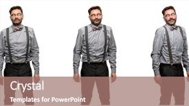  Presentation with beard - Presentation design featuring middle age man with beard background and a  colored foreground