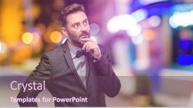  Presentation with night club - Presentation theme consisting of middle-age-man-with-beard background and a violet colored foreground