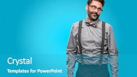  Presentation with beard - Presentation theme having middle age man with beard background and a  colored foreground