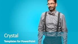  Presentation with beard - Presentation theme featuring middle age man with beard background and a  colored foreground