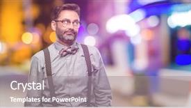  Presentation with night club - Presentation design enhanced with middle age man with beard background and a gray colored foreground