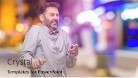  Presentation with night club - Presentation design with defense shouting at night club background and a coral colored foreground