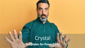  Presentation with grey - Slide deck having middle-age-man-with-beard background and a ocean colored foreground