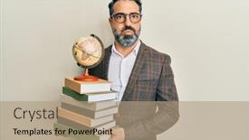  Presentation with puffing - Cool new slide set with middle-age-man-with-beard backdrop and a coral colored foreground