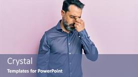  Presentation with grey - Colorful presentation enhanced with middle-age-man-with-beard backdrop and a ocean colored foreground