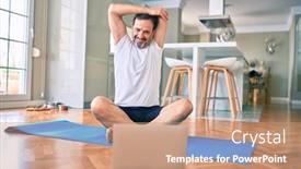  Presentation with video training - Cool new slide deck with middle-age-man-with-beard backdrop and a coral colored foreground