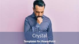  Presentation with hair care - Audience pleasing presentation design consisting of middle-age-man-with-beard backdrop and a ocean colored foreground