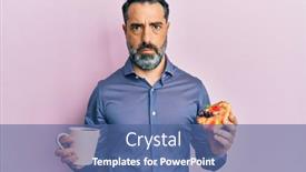  Presentation with grey - Theme enhanced with middle-age-man-with-beard background and a ocean colored foreground