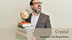  Presentation with beard - Audience pleasing slide deck consisting of middle-age-man-with-beard backdrop and a mint green colored foreground