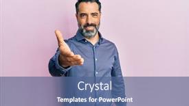  Presentation with beard - Colorful PPT layouts enhanced with middle-age-man-with-beard backdrop and a ocean colored foreground