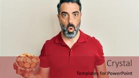  Presentation with salty - Colorful presentation design enhanced with middle-age-man-with-beard backdrop and a crimson colored foreground
