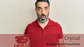  Presentation with grey - Slide deck enhanced with middle-age-man-with-beard background and a  colored foreground