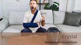  Presentation with cargo insurance man and passenger - Theme featuring middle-age-man-with-beard background and a coral colored foreground