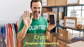  Presentation with beard - Presentation theme with middle-age-man-with-beard background and a tawny brown colored foreground