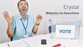  Presentation with vote - Theme consisting of middle-age-man-with-beard background and a white colored foreground