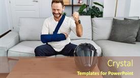  Presentation with beard - PPT layouts featuring middle-age-man-with-beard background and a tawny brown colored foreground