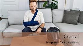  Presentation with beard - Slides featuring middle-age-man-with-beard background and a coral colored foreground