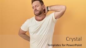  Presentation with injury - Theme with middle-age-man-with-beard background and a coral colored foreground