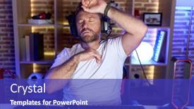  Presentation with fever - Slide set with middle-age-man-with-beard background and a royal blue colored foreground