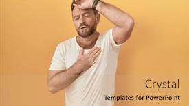  Presentation with fever - Theme consisting of middle-age-man-with-beard background and a coral colored foreground