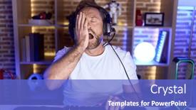  Presentation with face pain - PPT theme enhanced with middle-age-man-with-beard background and a  colored foreground