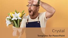  Presentation with hand holding flowers - 