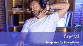  Presentation with injury - Slide set enhanced with middle-age-man-with-beard background and a cobalt blue colored foreground