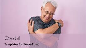  Presentation with hair care - PPT layouts featuring middle-age-man-with-grey background and a lemonade colored foreground