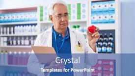  Presentation with crying heart - Slide set consisting of middle-age-man-with-grey background and a ocean colored foreground