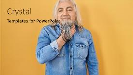  Presentation with infection - Theme enhanced with middle-age-man-with-grey background and a yellow colored foreground