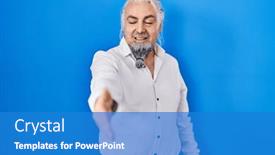  Presentation with blue handshake - 