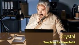  Presentation with hair care - Presentation theme featuring middle-age-man-with-grey background and a tawny brown colored foreground