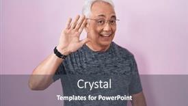  Presentation with saying - Presentation theme consisting of middle-age-man-with-grey background and a dark gray colored foreground