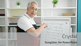  Presentation with maths - Slides featuring middle-age-man-with-grey background and a light gray colored foreground
