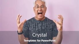  Presentation with yelling - Slide deck consisting of middle-age-man-with-grey background and a dark gray colored foreground