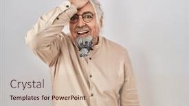  Presentation with memory - Slides with middle-age-man-with-grey background and a soft green colored foreground