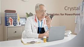  Presentation with hair - Presentation design consisting of middle-age-man-with-grey background and a  colored foreground