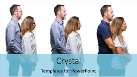  Presentation with senior couple - PPT theme consisting of middle age mature beautiful couple background and a light blue colored foreground