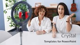  Presentation with neonatal nurse baby hand mother - Slide deck enhanced with middle-age-mother-and-daughter background and a light gray colored foreground