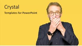  Presentation with secret - PPT layouts having middle age priest man wearing background and a yellow colored foreground