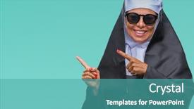  Presentation with nun - Amazing slides having middle age senior catholic nun backdrop and a  colored foreground