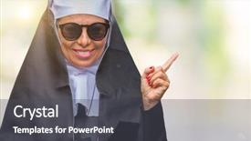  Presentation with nun - Cool new presentation with middle age senior catholic nun backdrop and a dark gray colored foreground