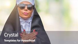  Presentation with nun - Amazing slide set having middle age senior catholic nun backdrop and a  colored foreground