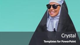  Presentation with nun - Presentation consisting of middle age senior catholic nun background and a dark gray colored foreground
