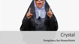  Presentation with nun - PPT layouts with middle age senior catholic nun background and a  colored foreground
